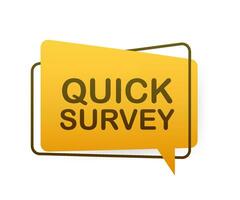 Megaphone label with quick survey. Megaphone banner. vector