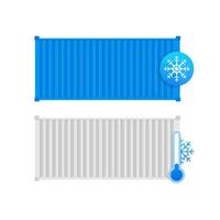 Reefer, Refrigerator container. Cool container use for transport. Vector stock illustration