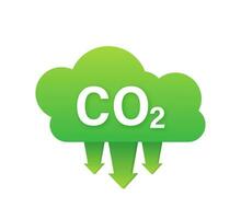 co2 logo en plano estilo aislado en vacío antecedentes. plano icono en blanco fondo. vector logo ilustración