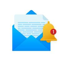 Enable reminder notification. Email notification. Message alert. Vector stock illustration