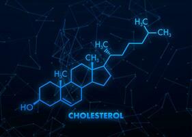 Cholesterol formula on white background. 3d cholesterol formula. vector