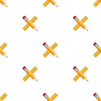 Ruler and Pencil pattern on white background. Vector stock illustration
