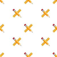 Ruler and Pencil pattern on white background. Vector stock illustration