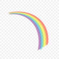 Rainbows in different shape realistic set on transparent. Vector illustration.