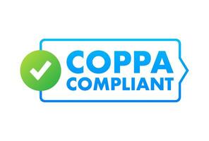 COPPA compliant   Children s Online Privacy Protection Act label icon. Vector stock illustration