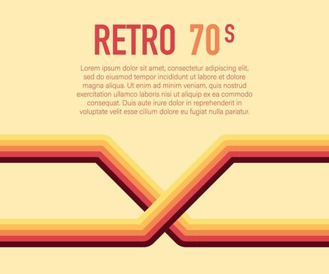 70s, 1970 abstract vector stock retro lines background. Vector illustration.