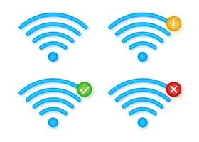 Wireless icon set. No wifi. Different levels of Wi Fi signal. Vector stock illustration