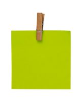 green paper with wooden paperclip png