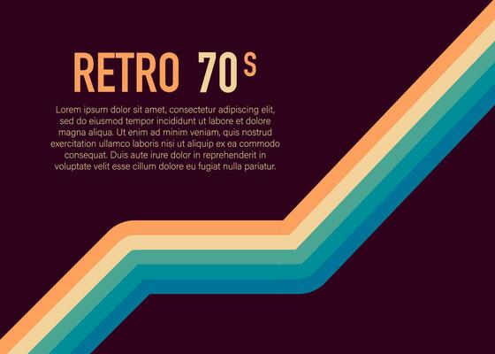 70s, 1970 abstract vector stock retro lines background. Vector illustration.