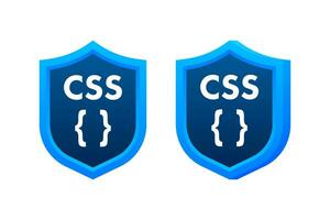 Cascading Style Sheets, css label. High performance. Vector stock illustration