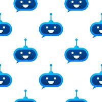 Robot icon pattern. Bot sign design. Chatbot symbol concept. Voice support service bot. Online support bot. Vector illustration
