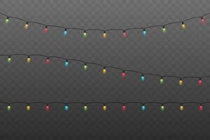 Christmas lights. Glowing lights for Xmas Holiday cards, banners, posters vector