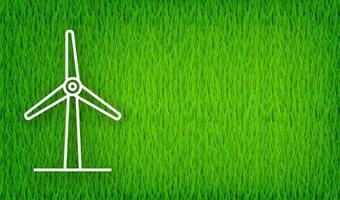 Windmill icon on green background. Solar power. Save planet. Motion graphics vector