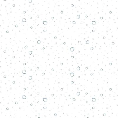 Transparent water drop on light gray background. Vector illustration.