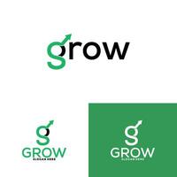 Modern grow logo design template. Abstract arrow shapes logo design in letter G graphic vector illustration. Symbol, icon, creative