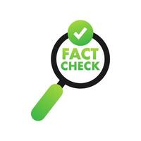 Fact check. Concept of thorough fact checking or easy compare evidence. Vector stock illustration