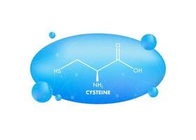 Cysteine molecular skeletal chemical formula. 3d icon with cysteine. vector