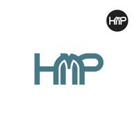 letra hmp monograma logo diseño vector