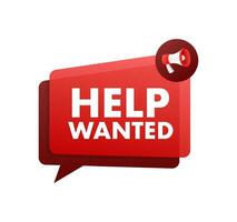 Help Wanted icon, Sign. Help Wanted label. Vector stock illustration.