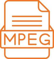 MPEG File Format Vector Icon