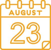 23 August Vector Icon