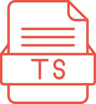 TS File Format Vector Icon