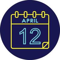 12 April Vector Icon