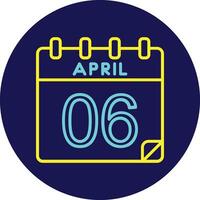 6 April Vector Icon