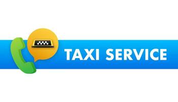 Taxi car. Taxi service. Street traffic, parking Vector illustration