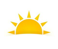Realistic sun icon for weather design on white background vector