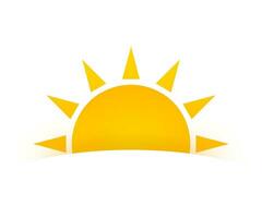 Realistic sun icon for weather design on white background vector