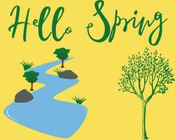 Hello Spring illustration vector