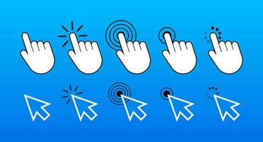 Finger click icon vector. Hand click icon. Push touch screen. Vector stock illustration