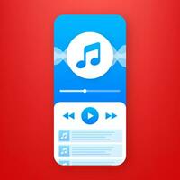 Mobile Application Interface. Music Player. Music app. Vector stock Illustration