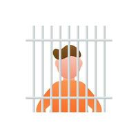 Prisoner silhouette front with police data board. Hand drawn black icon on white backdrop. Vector background.