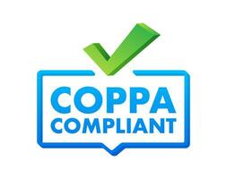 COPPA compliant   Children s Online Privacy Protection Act label icon. Vector stock illustration