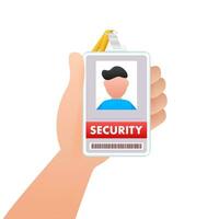 Flat style card with security badge. Vector illustration design. Design template.