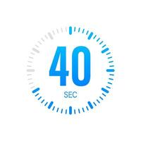 The 40 second, timer, stopwatch vector icon. Stopwatch icon in flat style. Vector stock illustration.