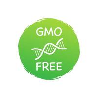 Green colored GMO free emblems, badge, logo, icon. Vector stock illustration