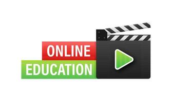 Online education concept banner. Online training courses. Tutorials, e learning. Vector illustration