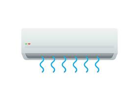 Air conditioner with cold and warm air in flat style. Vector icon. Abstract air conditioner for promo design.