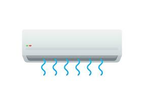 Air conditioner with cold and warm air in flat style. Vector icon. Abstract air conditioner for promo design.