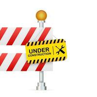 Under construction website page. Border stripe web. Vector stock illustration