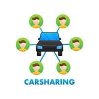 Car sharing concept. Carsharing vector icon on white background. lIllustration for mobile app design. Flat vector illustration.