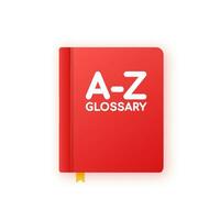 Glossary Book. Badge with book. Dictionary icon. Vector stock illustration