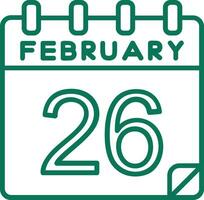 26 February Vector Icon