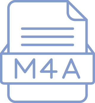 M4A File Format Vector Icon