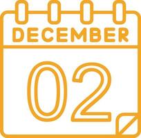 2 diciembre vector icono