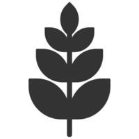 Silhouette of a plant with leaves. Vector icon