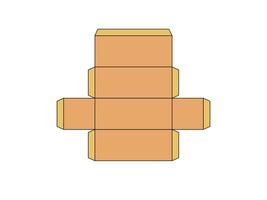 Cutting a rectangular box. packaging box vector